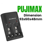 PUJIMAX 4-Slot Universal Battery Charger – LED Display for AA, AAA & 9V Rechargeable Batteries - Image 2