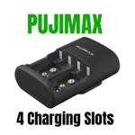 PUJIMAX 4-Slot Universal Battery Charger – LED Display for AA, AAA & 9V Rechargeable Batteries - Image 3