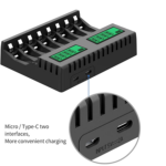 Pujimax Smart LCD Battery Charger – 8-Slot Charger for AA/AAA Ni-MH & Ni-Cd Rechargeable Batteries - Image 4