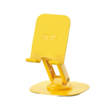360° Rotating Foldable Mobile Phone Stand – Fully Adjustable Desktop Holder for Smartphones and Tablets Including iPhone 17/16/15 Pro, XR/XS Max/X Plus, iPad, Samsung (K69-Yellow)