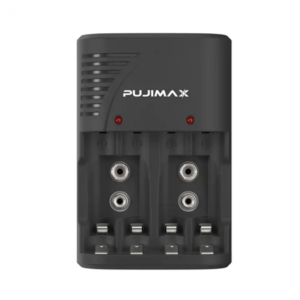 pujimax charger 2 slots PUJIMAX 4-Slot Universal Battery Charger – LED Display for AA, AAA & 9V Rechargeable Batteries