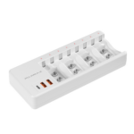 PUJIMAX Multi-Plug 9V Rechargeable Battery Charger – Compatible with 1.2V AA & AAA Batteries