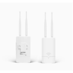 KuWFi IP65 Weatherproof Outdoor WiFi Extender – Dual Band Wireless Access Point with High-Gain 5dBi Antennas, Dual Ethernet Ports, and 24V PoE Power Support