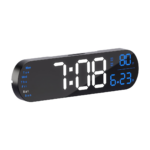 13.7 Inch Digital Wall Clock with Large Display, RGB Color Changing Night Light, Remote Control, Date, Week, Temperature, Daylight Saving, Auto Brightness Dimmer, Plastic Body