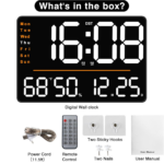 16 Inch Digital Wall Clock with Large LED Display, Date, Week, Temperature and Humidity, Countdown, Alarm, Timer, DST, Auto and Custom Brightness, Ideal for Home, Living Room, and Office - Image 2