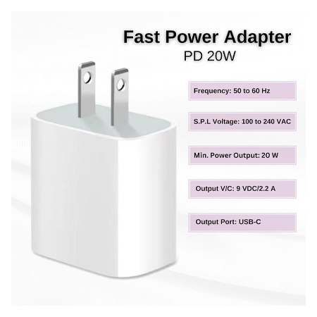 20W USB-C Fast Charger Block for iPhone | Type-C Wall Adapter for iPhone 14/15/16/17 Pro Max | PD Power Adapter with USB-C Port | Compatible with Apple Watch Series 7/8/9/SE and iPad - Image 3