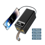 9T 50,000mAh High-Capacity Power Bank with Built-In Cable and 22.5W Fast Charger - Image 3