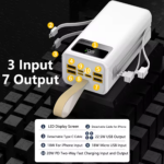 9T 50,000mAh High-Capacity Power Bank with Built-In Cable and 22.5W Fast Charger - Image 2