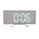 Digital Alarm Clock with Large 7-Inch LED Mirror Display, Dual Brightness Levels, 12/24-Hour Time Format, Temperature & Date Display