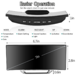 Digital Alarm Clock with Large 7-Inch LED Mirror Display, Dual Brightness Levels, 12/24-Hour Time Format, Temperature & Date Display - Image 3