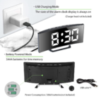 Digital Alarm Clock with Large 7-Inch LED Mirror Display, Dual Brightness Levels, 12/24-Hour Time Format, Temperature & Date Display - Image 2