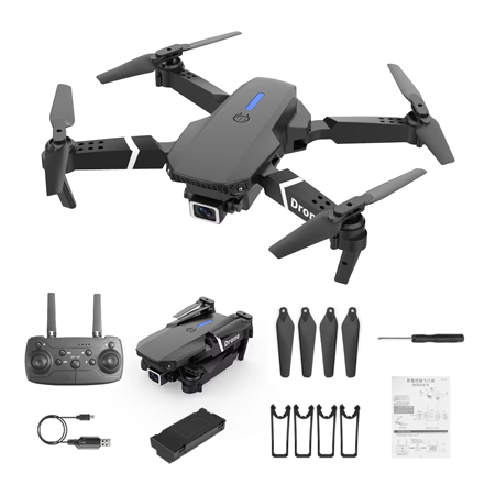 E88 Pro FPV Drone – 4K HD WiFi Dual Camera Quadcopter with Optical Flow, Foldable Design, Durable Plastic Body, and Beginner-Friendly RC Control - Image 3