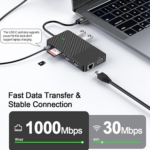 USB Docking Station GIQ USB-C Hub | USB 3.0 to Dual HDMI & VGA Adapter | Triple Display Laptop Docking Station with Dual Monitor HDMI Splitter & Extender | Compatible with MacBook - Image 2