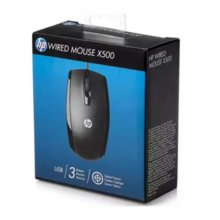 HP X500 USB Wired Optical Mouse for PC, Mac & Laptops — Black - Image 2