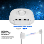 KuWFi 5.8GHz Gigabit Long-Range Point-to-Point WiFi Bridge Kit – TDMA Technology, 10KM Outdoor Wireless Bridge CPE for Extending WiFi to Outbuildings, Compatible with Starlink Routers and Cameras - Image 2
