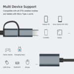 Generic 2-in-1 Type-C and Micro USB to OTG Data Transfer Converter Cable (Model GP91) – Black, USB - Image 3