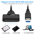 SATA to USB Adapter Cable – USB 3.0 to 2.5" SATA III Hard Drive Converter for High-Speed SSD/HDD Data Transfer - Image 4