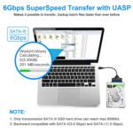 SATA to USB Adapter Cable – USB 3.0 to 2.5" SATA III Hard Drive Converter for High-Speed SSD/HDD Data Transfer - Image 3