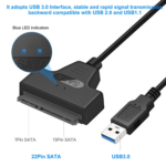 SATA to USB Adapter Cable – USB 3.0 to 2.5" SATA III Hard Drive Converter for High-Speed SSD/HDD Data Transfer - Image 2