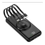 Triple Power Sleek 4-in-1 Wireless Portable Power Bank 20,000mAh – Black