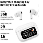 ANC/ENC Air Free Pods Wireless Earbuds with Active Noise Cancellation, Touch Controls, Long Battery Life, and Digital LED Charging Case – White - Image 2