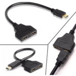 HDMI Splitter Adapter – 1080P HDMI Male to Dual HDMI Female 1-to-2 Cable, Connect One HDMI Source to Two Displays Simultaneously, Compatible with HDTVs, LED/LCD Monitors, and Projectors, Supports Two TVs at the Same Time - Image 3