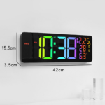 17-Inch Large Display RGB LED Digital Wall Clock with Giant Temperature, Calendar, Day, and Neon Backlight Night Light - Image 3