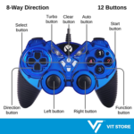 Single Turbo Gamepad Controller with Joystick and Vibration for PC & Laptop – Blue 908 - Image 4