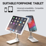 Foldable Desktop Phone & Tablet Stand – Black, Adjustable & Compact Design - Image 3