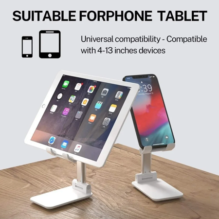 Foldable Desktop Phone & Tablet Stand – Black, Adjustable & Compact Design - Image 3