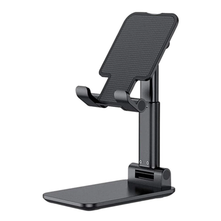 Foldable Desktop Phone & Tablet Stand – Black, Adjustable & Compact Design