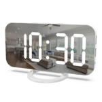 Portable LED Mirror Alarm Clock with HD Digital Display – Large Screen Table and Travel Clock