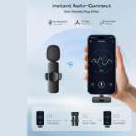 K9 Dual Wireless Lavalier Microphone for Android Type-C Smartphones – Noise Reduction, Plug-and-Play Recording in Black - Image 3