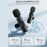 K9 Dual Wireless Lavalier Microphone for Android Type-C Smartphones – Noise Reduction, Plug-and-Play Recording in Black - Image 4