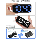 Mini, Loud for Adults with Deep Sleep, Portable Travel Alarm Clock for Bedroom or Bed - Image 4