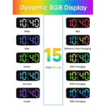 Mini, Loud for Adults with Deep Sleep, Portable Travel Alarm Clock for Bedroom or Bed - Image 3