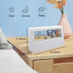 Transparent Modern Desk Clock – Digital Alarm with Temperature, Humidity, Snooze Function, Battery Operated, Stylish Home and Office Decor for Living Room, Bedroom, or Shelf - Image 2