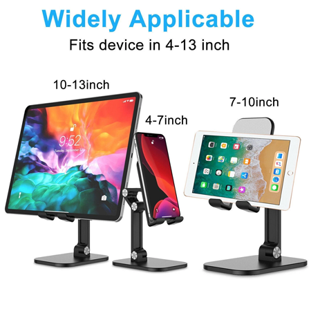 X-2 Foldable Phone & Tablet Desk Stand – Adjustable Height and Angle, Universal Holder for 4"–12.9" Devices - Image 4