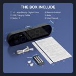 13.7 Inch Digital Wall Clock with Large Display, RGB Color Changing Night Light, Remote Control, Date, Week, Temperature, Daylight Saving, Auto Brightness Dimmer, Plastic Body - Image 2