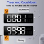 16.2 Inch Digital Alarm Clock for Wall or Table with Large LED Display, Date and Week, Remote Control, USB Powered, Ideal for Bedroom, Living Room, and Office (White Orange) - Image 3