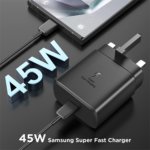 Samsung 45W Super Fast Charging Adapter with 1.5M Woven USB Type-C Cable | UK Plug Wall Charger | Compatible with Samsung Galaxy S25/S24/S23/S22/S21, Google Pixel 6/7/8, Huawei P40/P50, OnePlus 11/12 - Image 4