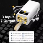 9T 50,000mAh High-Capacity Power Bank with Built-In Cable and 22.5W Fast Charger - Image 2
