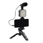 AY-49 Vlogging Kit for Mobile Phones with Tripod, LED Light and Microphone