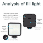 AY-49 Vlogging Kit for Mobile Phones with Tripod, LED Light and Microphone - Image 2