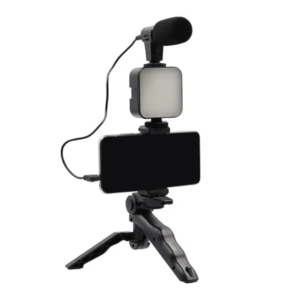 AY-49 Vlogging Kit for Mobile Phones with Tripod, LED Light and Microphone