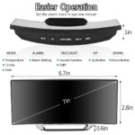 Digital Alarm Clock with Large 7-Inch LED Mirror Display, Dual Brightness Levels, 12/24-Hour Time Format, Temperature & Date Display - Image 3