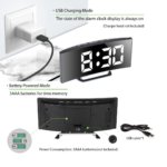 Digital Alarm Clock with Large 7-Inch LED Mirror Display, Dual Brightness Levels, 12/24-Hour Time Format, Temperature & Date Display - Image 2