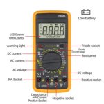 DT9205A Digital Multimeter 2X – AC/DC Voltmeter, Ammeter, Resistance and Capacitance Tester V2J5 - Image 2