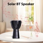 DV-660 Solar Bluetooth Portable Speaker – African Drum Design with Flashlight, Indoor/Outdoor Party, Hiking & Cycling Use, Built-in Solar Panel, Black - Image 3