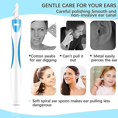 Earwax Removal Tool Kit with 16 Soft and Flexible Replacement Heads, Ear Cleaner for Safe and Effective Wax Removal, Ideal Choice for Easy Ear Cleaning - Image 3